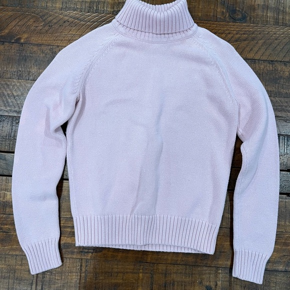 JEANNE PIERRE cotton Pink Turtleneck Sweater with Cowl Neck - Picture 1 of 2